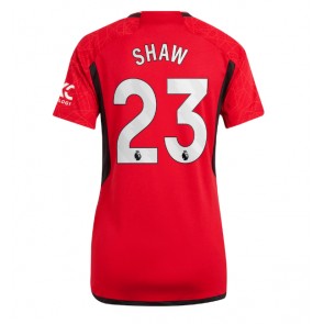 Manchester United Luke Shaw #23 Hjemmebanetrøje Dame 2023-24 Kort ærmer